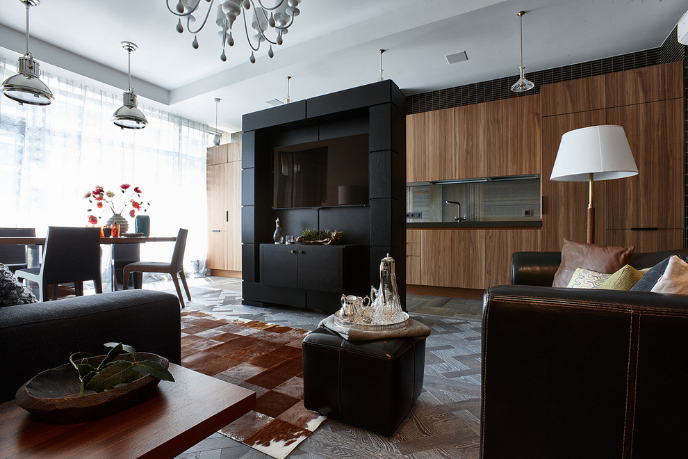 Интерьер совмещенной гостиной-кухни