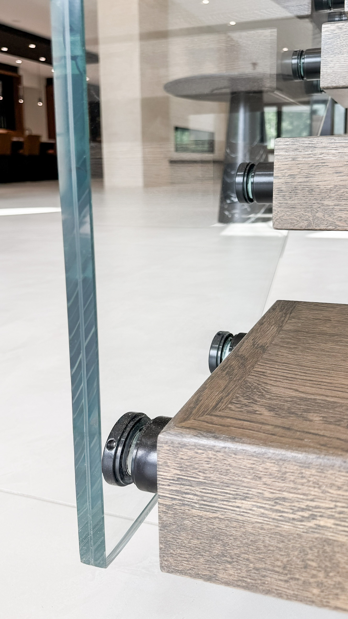 Project #159 | Modern Foyer Stair with Stand-off Glass Railing