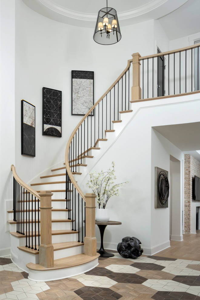 Model Home Belleterre, Huntersville Transitional Staircase