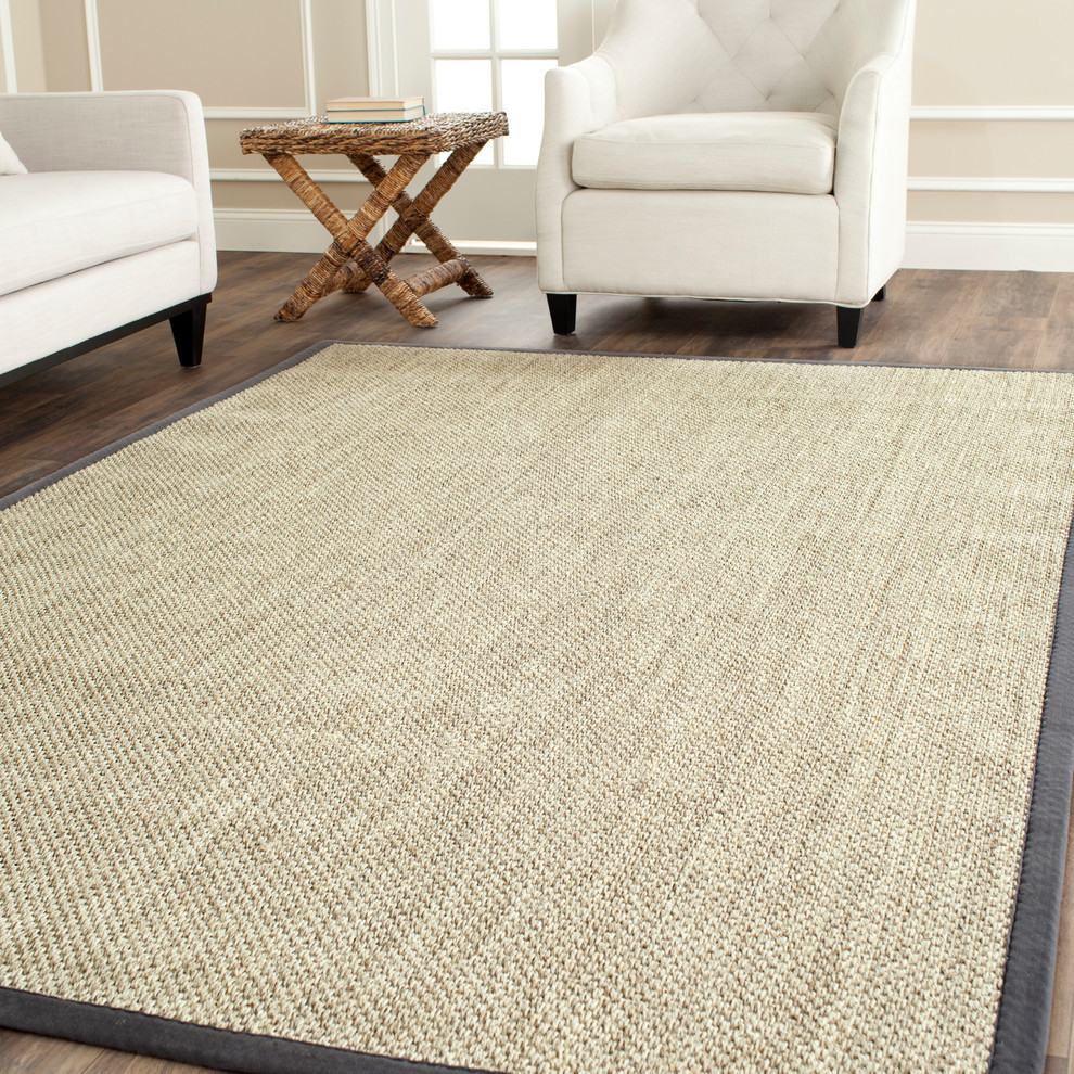 Safavieh Natural Fiber Collection NF443 Rug, Marble/Grey, 10' Square