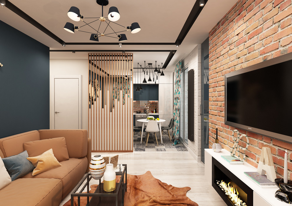 Дизайн в мкр. Хороший, Калуга (двушка, гостиная и кухня)