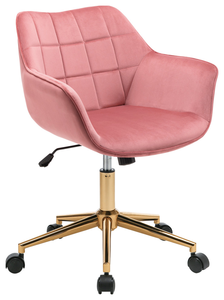 Square Tufted Velvet Home Office Chair Contemporary Office Chairs