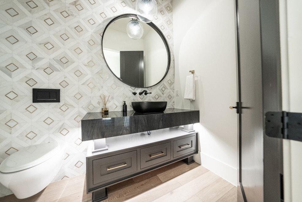 Modern Model Home in Southlake - Modern - Powder Room - Dallas - by Providential Custom Homes ...