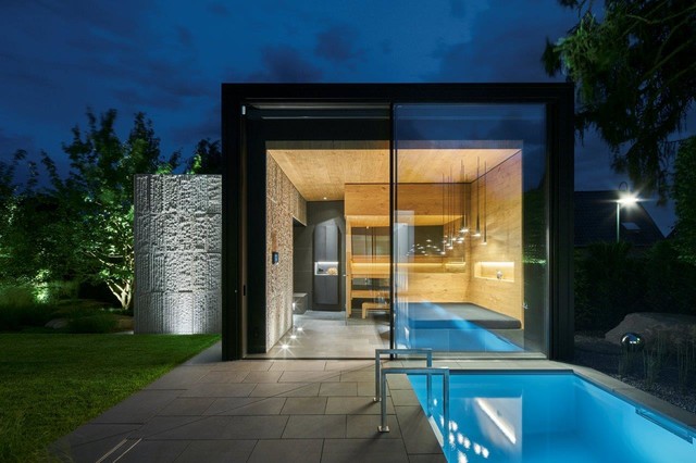 Villa V Kubus Contemporary Swimming Pool Cologne By Tragwerk Bauingenieure
