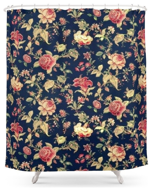 Vintage Floral Shower Curtain Contemporary Shower Curtains