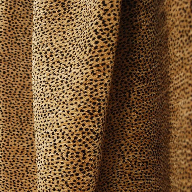 Siamese 2495 Black Tan Leopard Animal Print Fabric, Sample