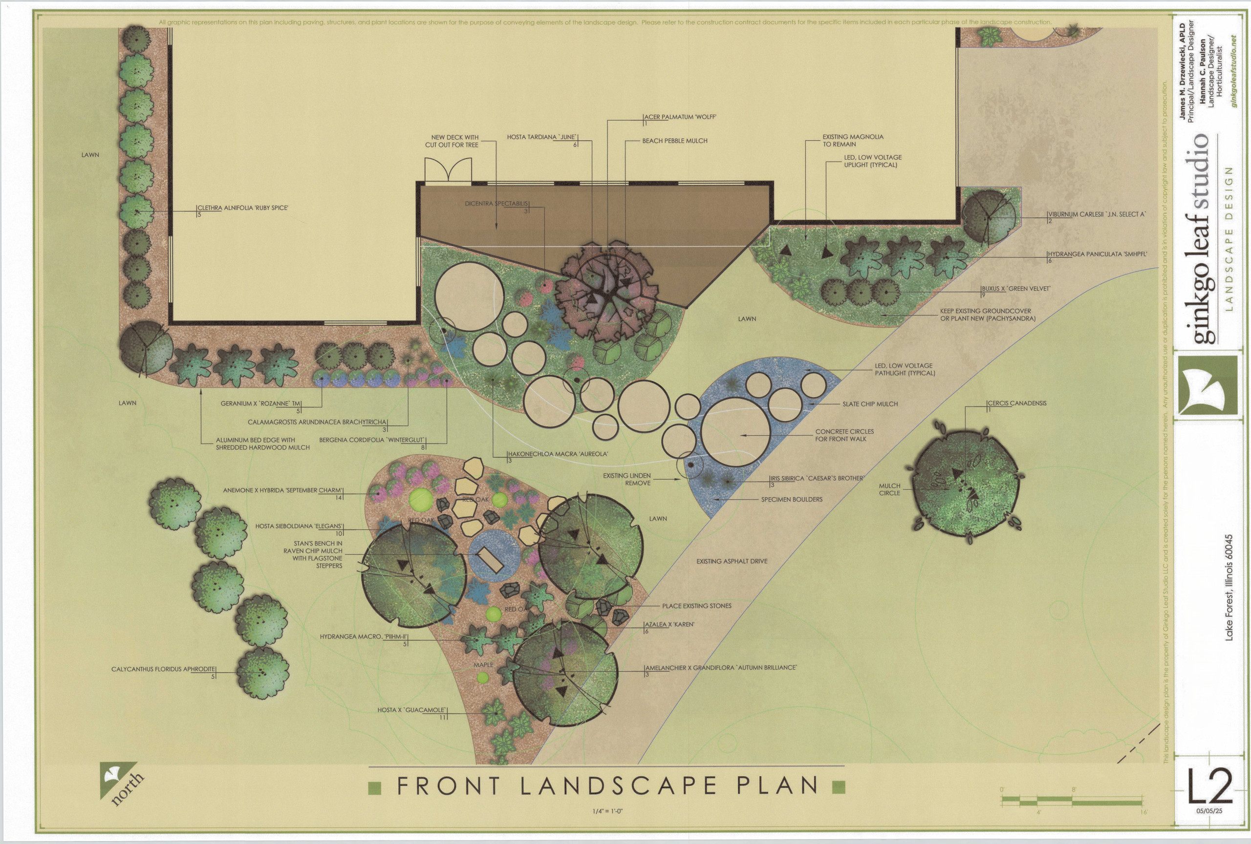 Mid-Century Ranch Landscape - Lake Forest, IL