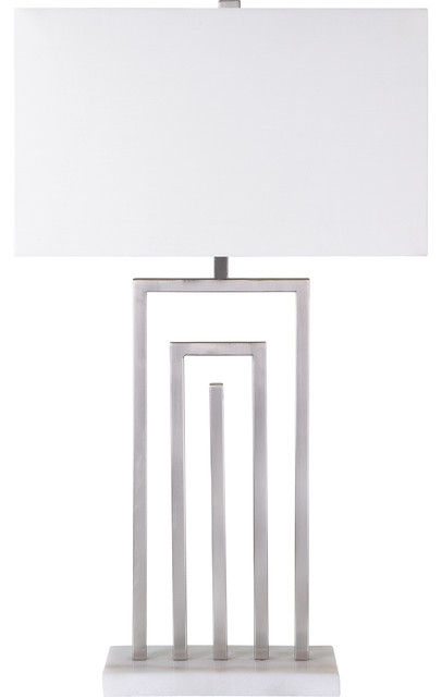 Renwil Argo Polished Nickel White Marble Iron Table Lamp Contemporary Table Lamps By 1stoplighting