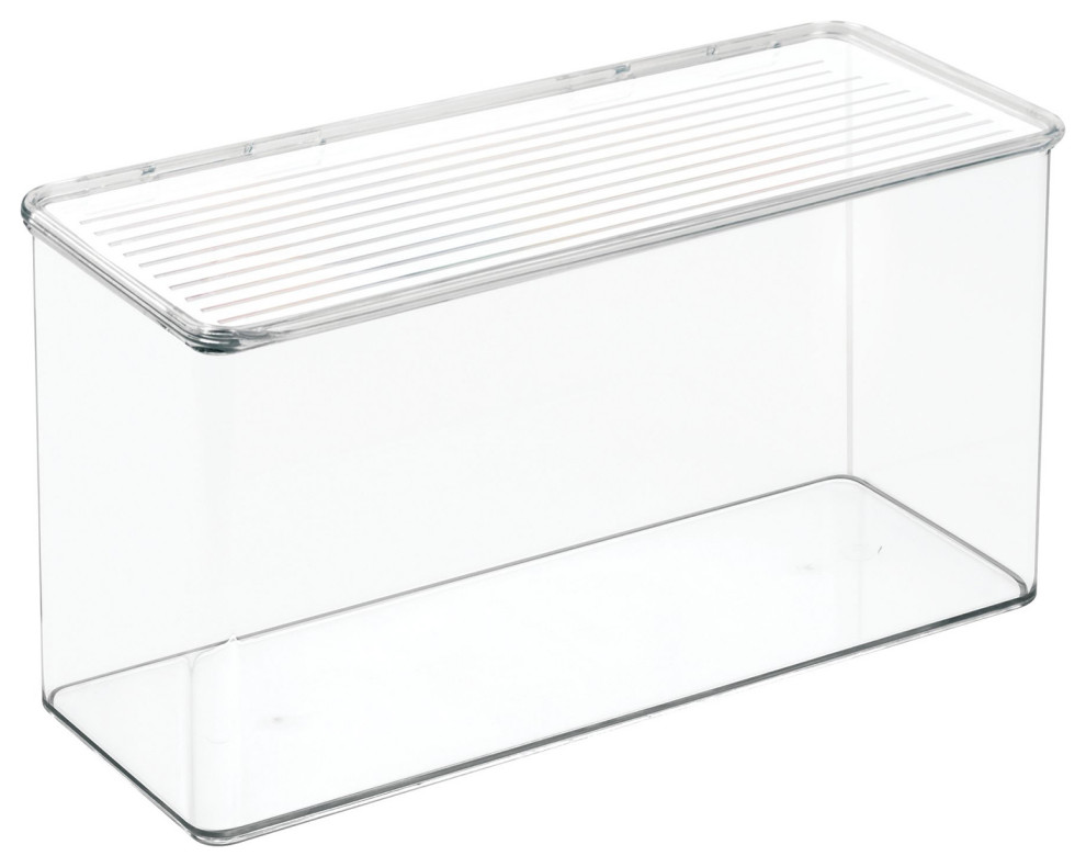InterDesign 67630 Clear Kitchen Binz Stackable Storage Box With Lid