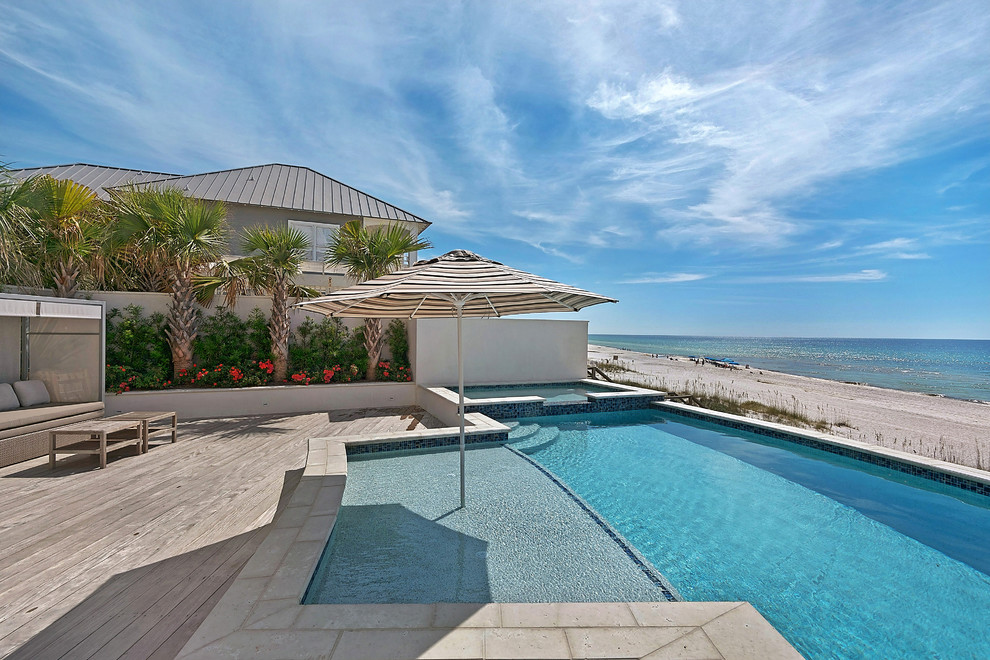 Expansive beach style pool in Miami.