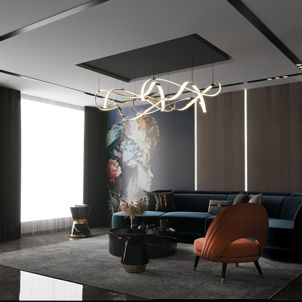 Проект гостиной в современном стиле