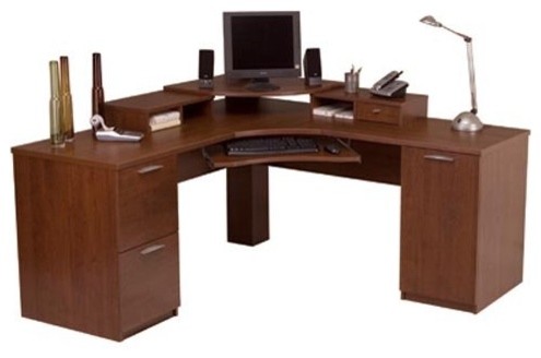 Bestar Elite Corner Computer Desk Tuscany Brown Contemporary Bestar Elite Corner Computer Desk Tuscany Brown