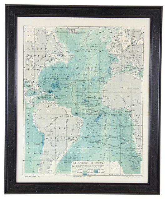 Atlantic Ocean Map Print - Transitional - Prints And Posters - by ...