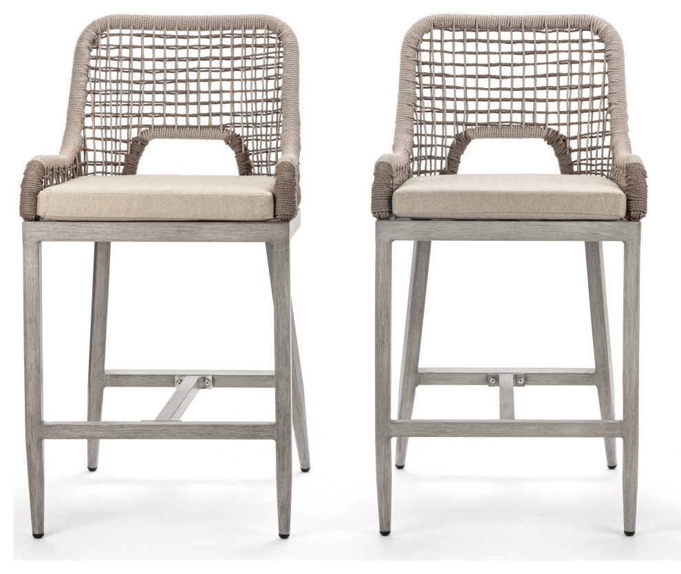 Avi Indoor/Outdoor Weather Proof Bar Stool 25" Counter Height, 2Pieces