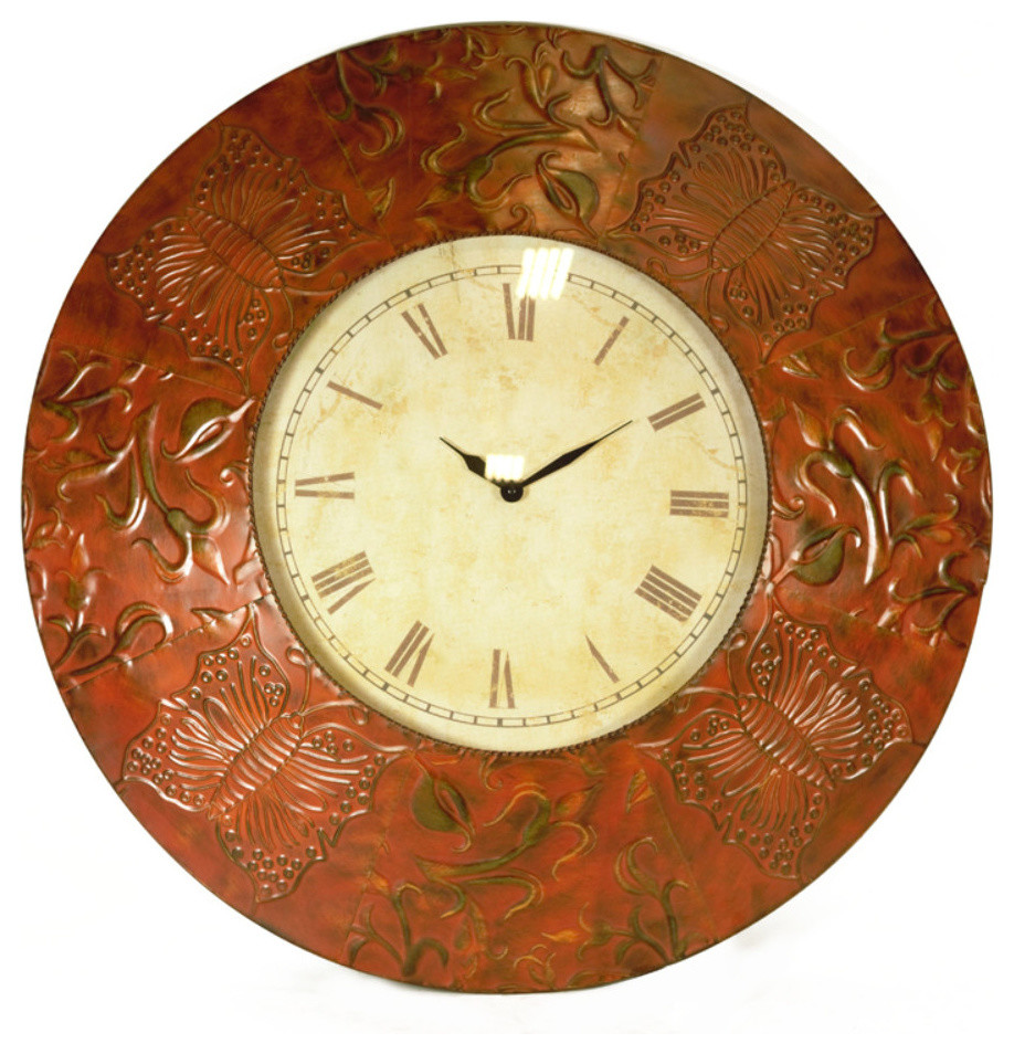 Antique Metal Wall Clock, Bronze Traditional Wall Clocks by