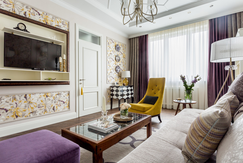 Белое, черное и яркие тона - реализованный проект квартиры в Москве.