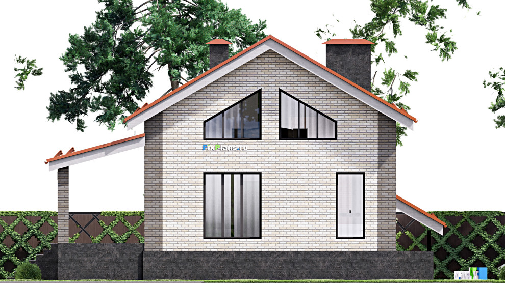 Проект дома с мансардой 12х13 м S129м2 F-15722