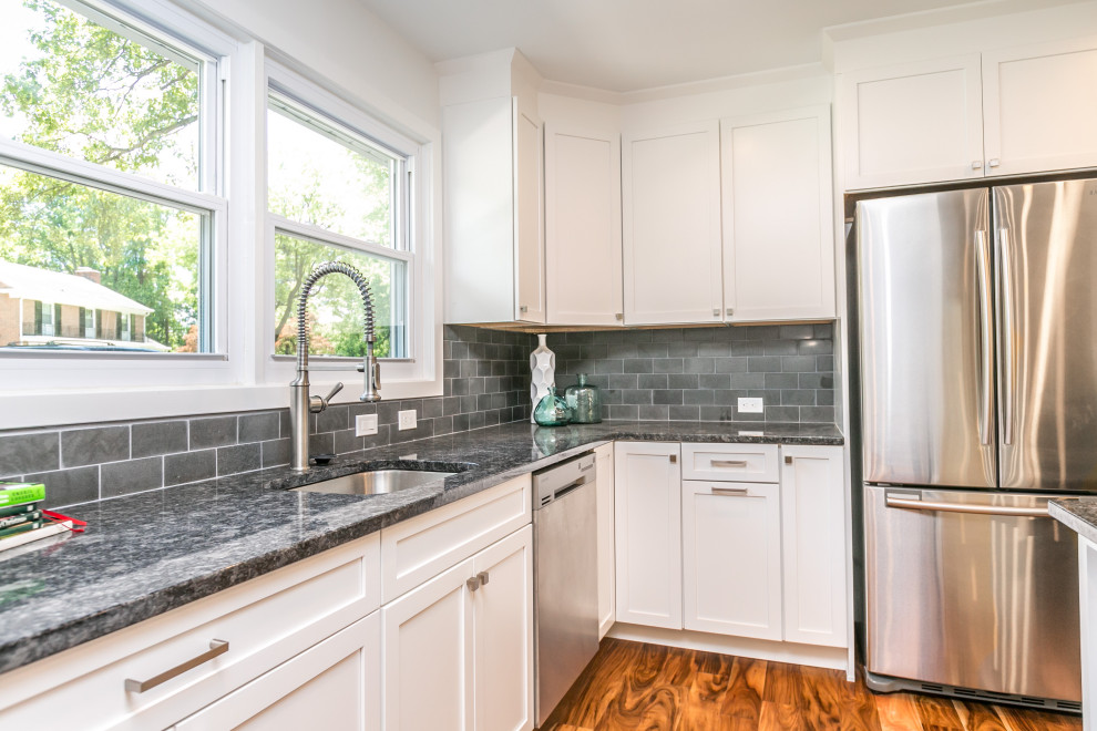 Example of a transitional home design design in Baltimore
