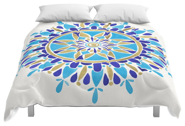 Society6 Royal Blue Mandala Comforter Contemporary Comforters