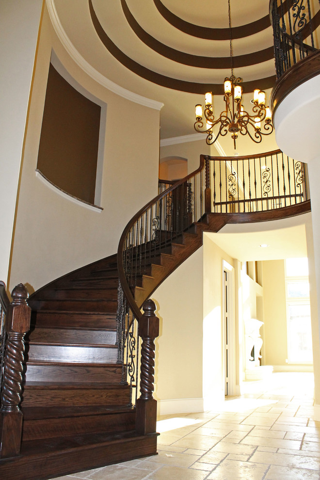 Traditional staircase in Houston.