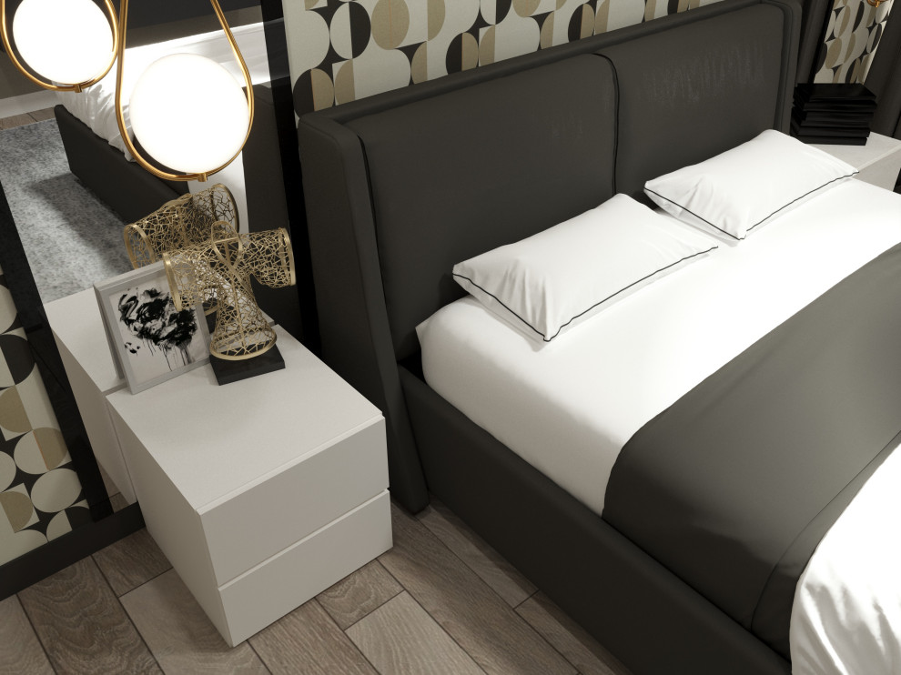 Дизайн спальни в темных тонах