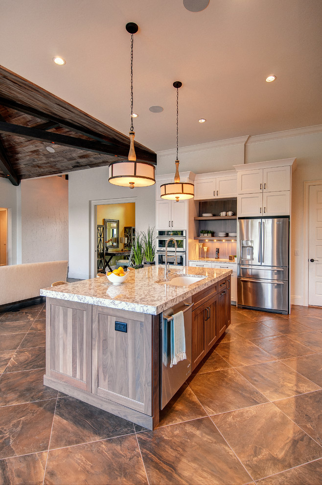 Transitional kitchen photo in Miami
