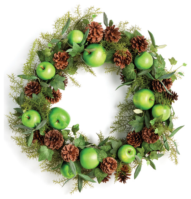 Apple and Mixed Botanicals Wreath, 24"