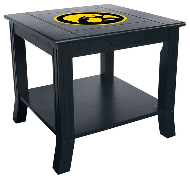 Iowa Hawkeyes Reversible Black Side Table Contemporary Iowa Hawkeyes Reversible Black Side Table Contemporary Tables And End