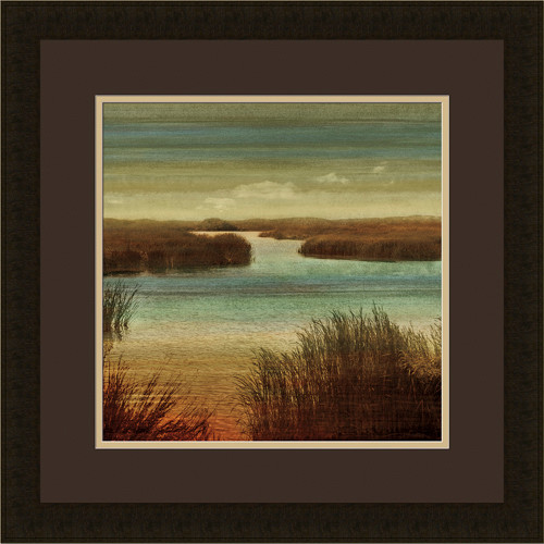 "On the Water I" custom framed art