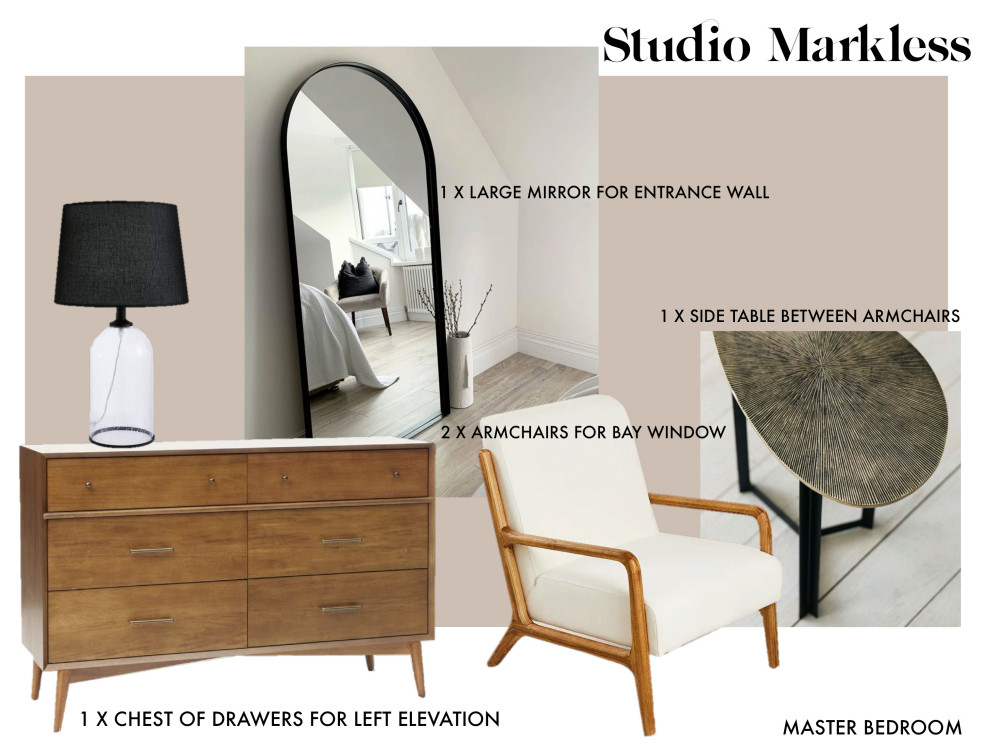 Mood board for Master Bedroom