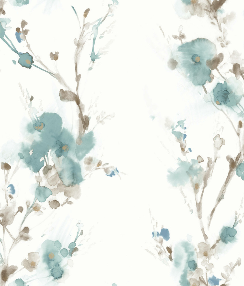 York Peel and Stick Wallpaper Charm Teal PSW1102RL Simply Candice, 20.