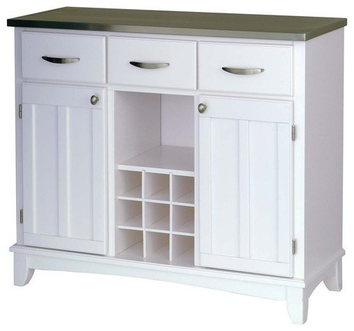 Large White Base and Stainless Steel Top Buffet