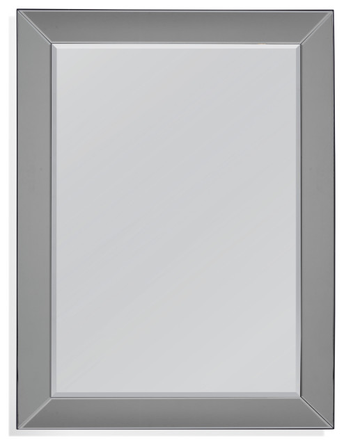 Bassett Mirror Drew Wall Mirror With Sivler And Grey And Blk Finish M4422B