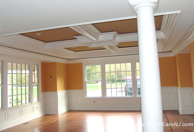 Coffered Ceilings And Beams Traditional Dining Room