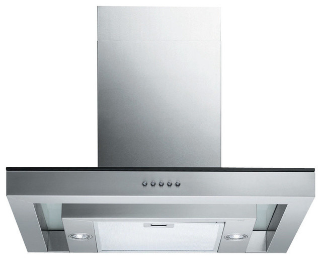 Spagna Vetro Wall-Mounted Stainless St Glass Range Hood,  36"