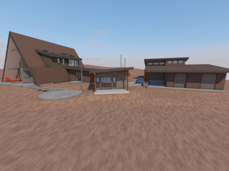 Main house with guest wing and detached garage/shop