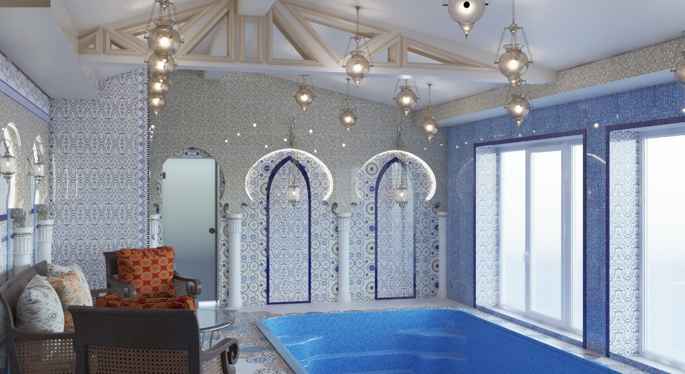 Комната отдыха о зона бассейна в частном доме