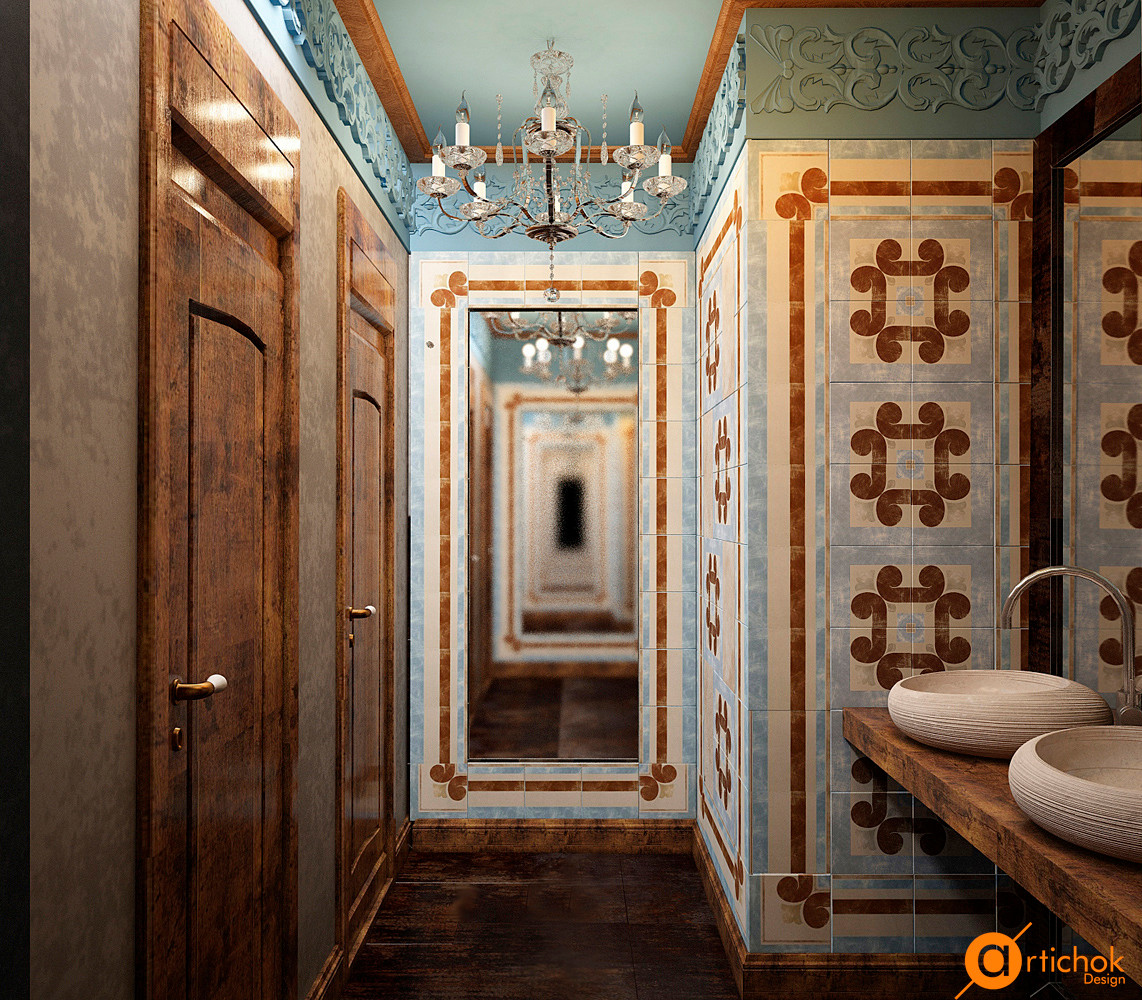 Красивый дизайн общественного санузла