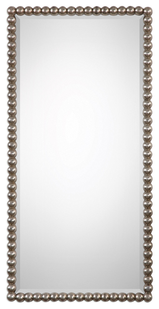 Serna Antiqued Silver Mirror Transitional Wall Mirrors By Ownax Serna Antiqued Silver Mirror