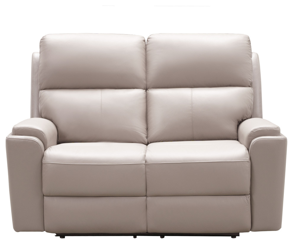 Jasper Top Grain Leather Reclining Loveseat Contemporary Loveseats