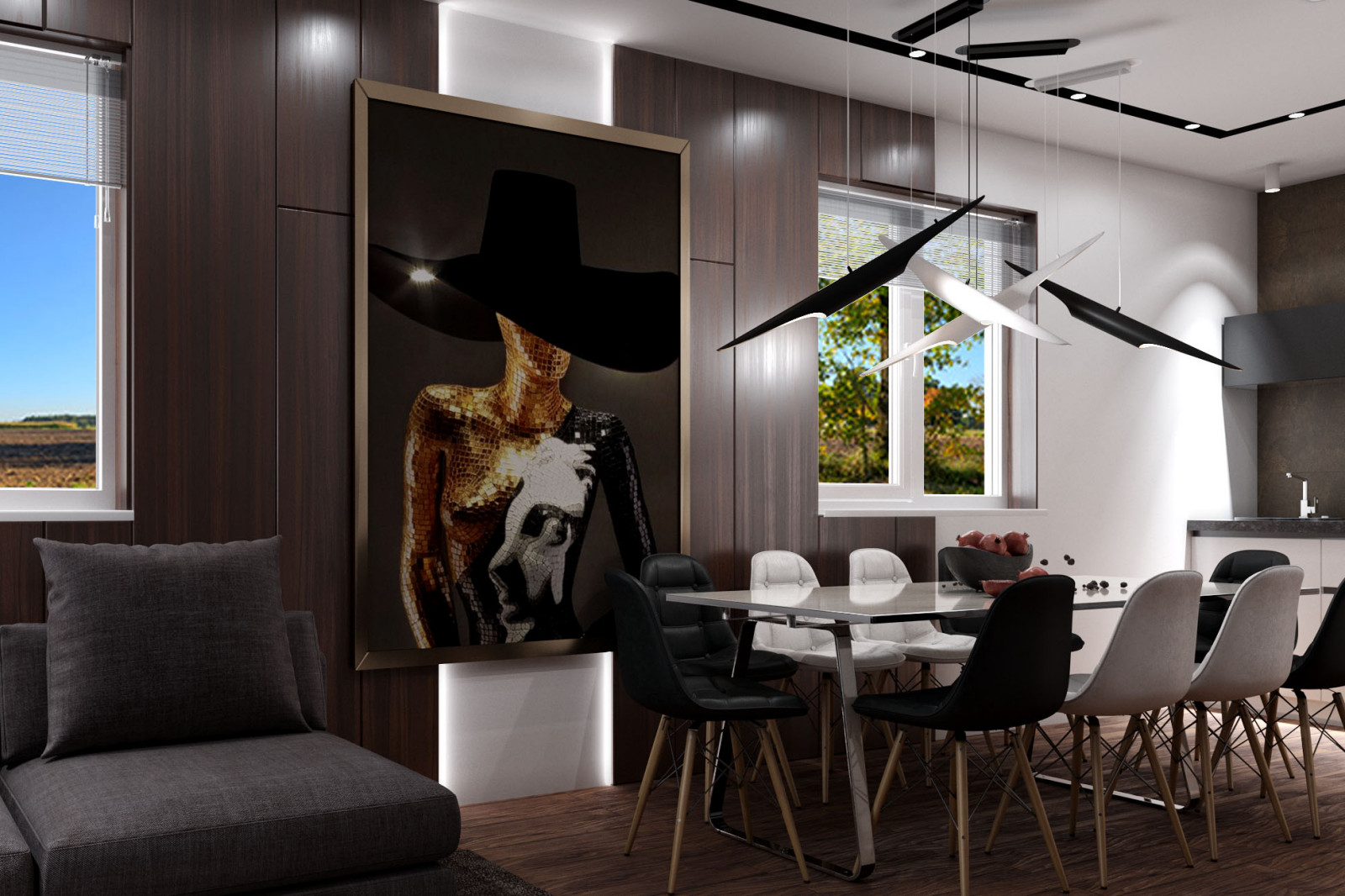 Кухня-гостиная в частном доме