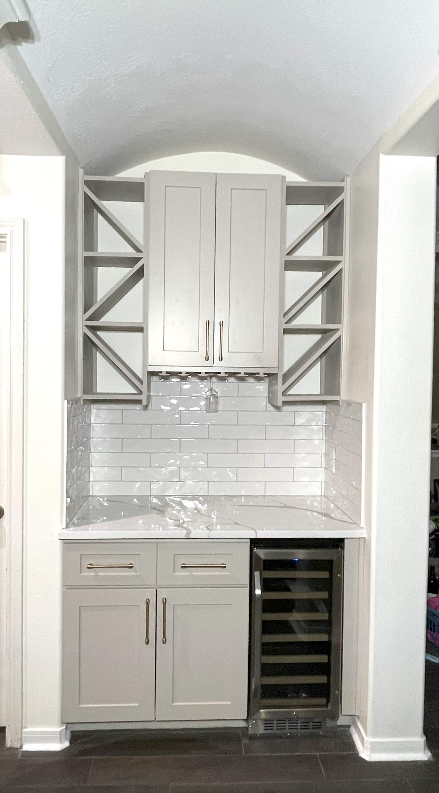 Kitchen Remodeling with waterfall island in Cypress