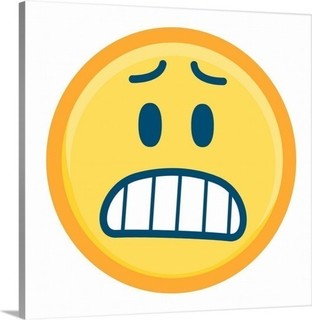 "Worried Emoji With Teeth Showing," Premium Thick-Wrap ...