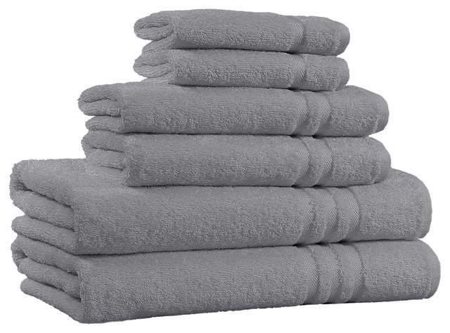 100% Cotton 6-Piece Bath Towel Set - 650 GSM - Made in India - Modern ...