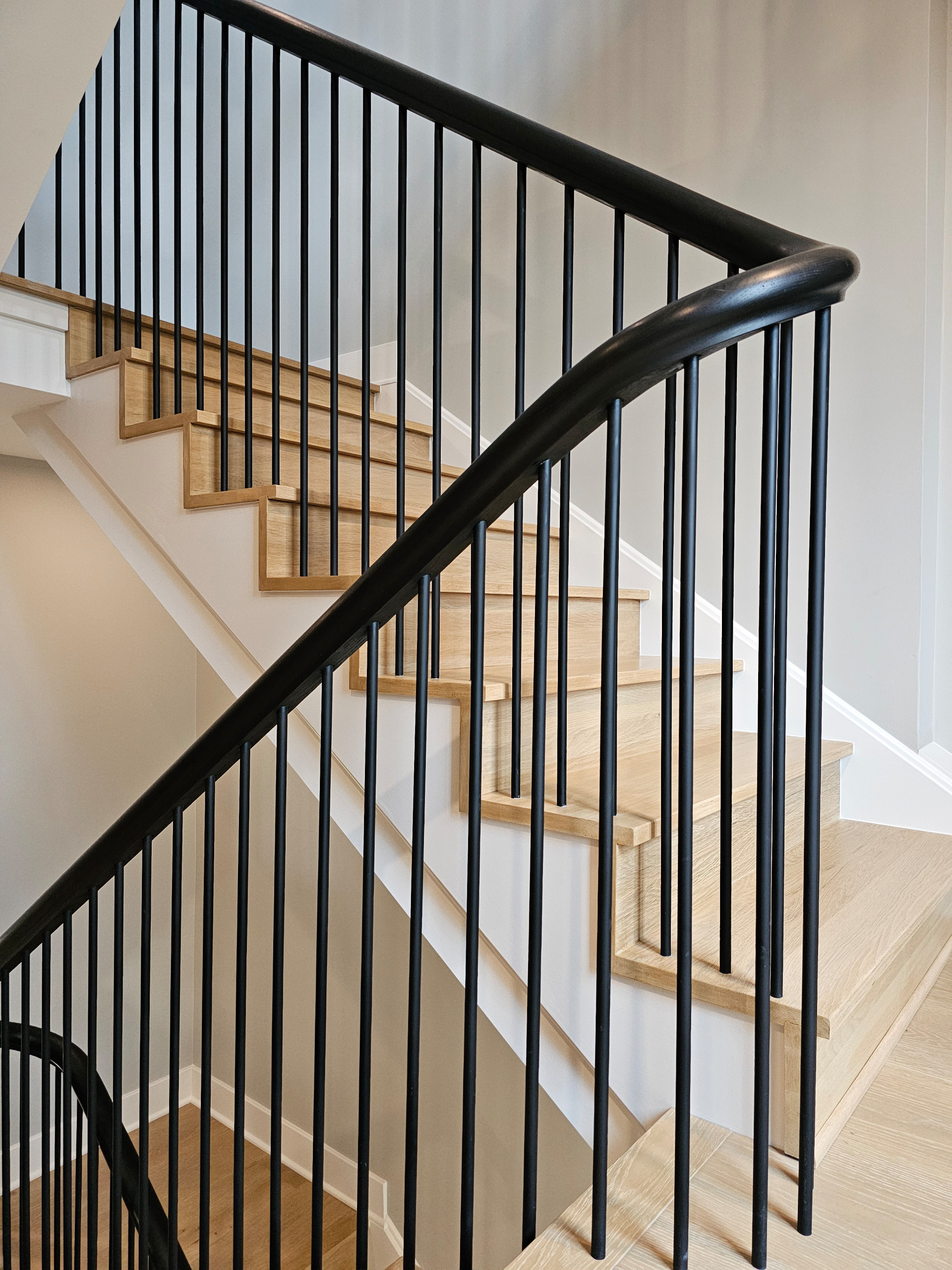 115_Stunning Continuous Rail System on 3 Story Floating Stairs; Arlington, VA 22