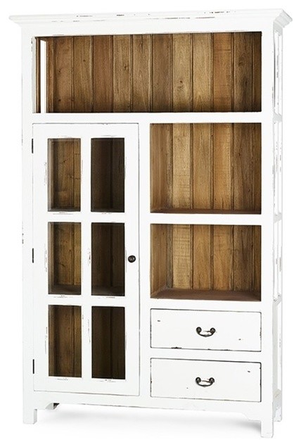 Kitchen Cupboard, Aries, Single Door, White Harvest and Driftwood Finishes