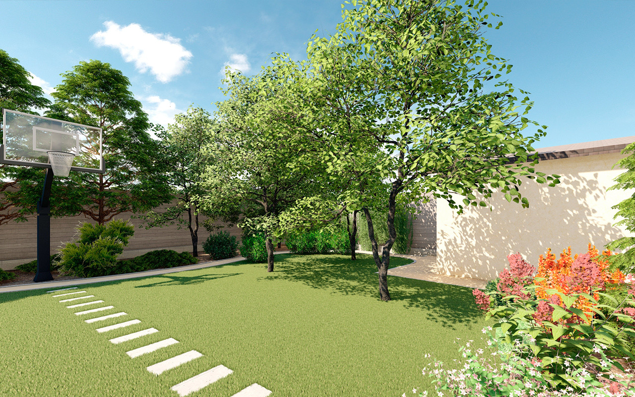 Ландшафтный дизайн частного сада в г. Волжский