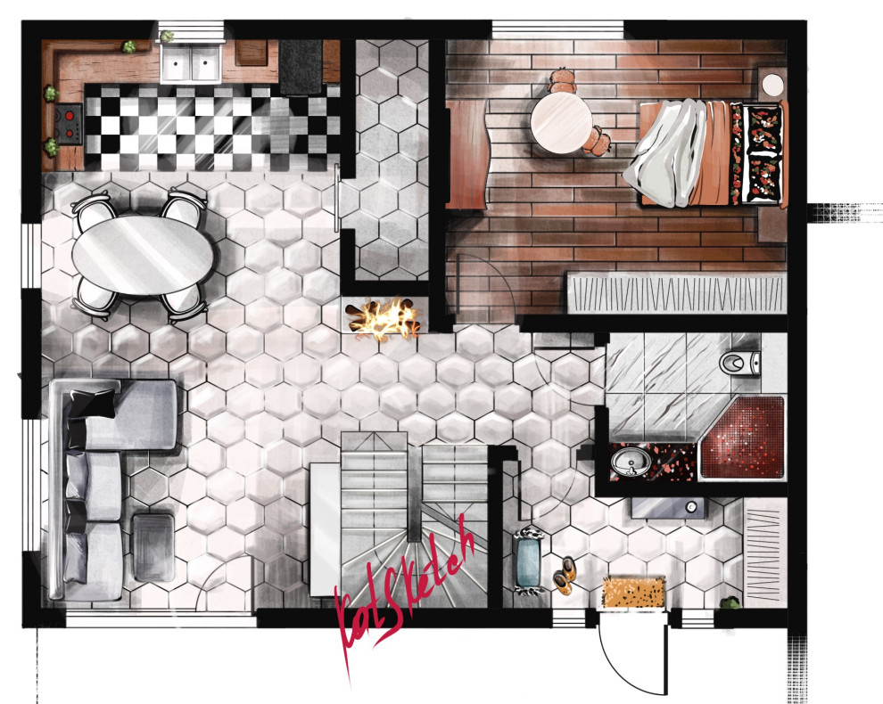 Скетч-план 1-го этажа