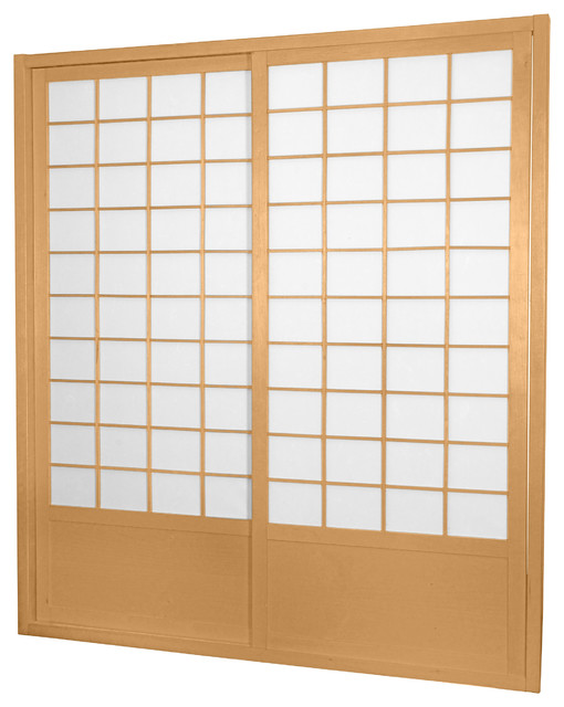 7' Tall Zen Shoji Sliding Door Kit, Double, Sided, Natural