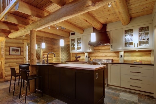 Mountain style kitchen photo in Calgary